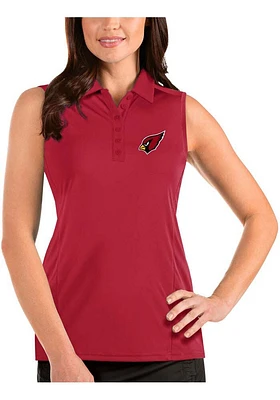 Antigua Arizona Cardinals Womens Cardinal Sleeveless Tribute Polo Shirt