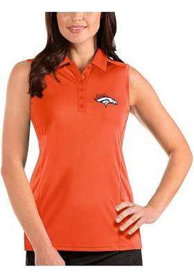 Antigua Denver Broncos Womens Sleeveless Tribute Polo Shirt