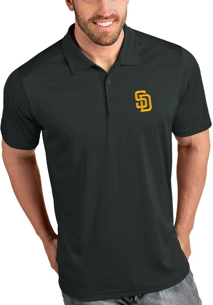 Antigua San Diego Padres Mens Grey Tribute Short Sleeve Polo