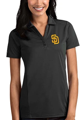 Antigua San Diego Padres Womens Tribute Short Sleeve Polo Shirt