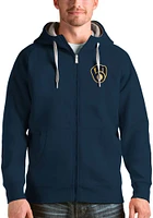 Antigua Milwaukee Brewers Mens Navy Blue Victory Long Sleeve Full Zip Jacket