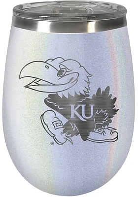 Kansas Jayhawks 10oz Opal Team Logo Stainless Steel Stemless - White