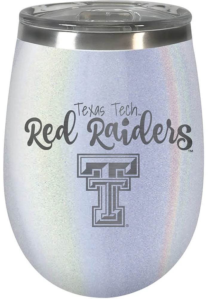 Texas Tech Red Raiders 10oz Opal Script Logo Stainless Steel Stemless - White