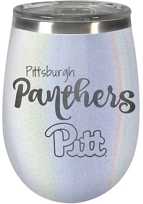 Pitt Panthers 10oz Opal Script Logo Stainless Steel Stemless