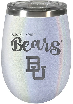 Baylor Bears 10oz Opal Script Logo Stainless Steel Stemless - White
