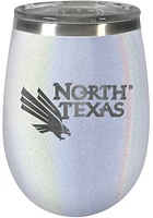 North Texas Mean Green 10oz Opal Script Logo Stainless Steel Stemless - White