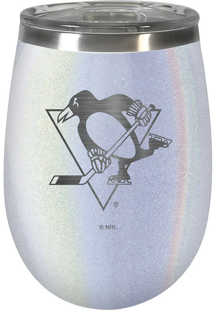 Pittsburgh Penguins 10oz Opal Script Logo Stainless Steel Stemless