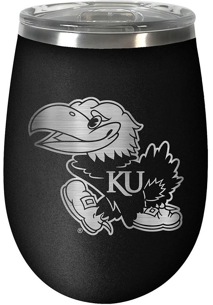 Kansas Jayhawks 10oz Stealth Stemless Wine Stainless Steel Stemless