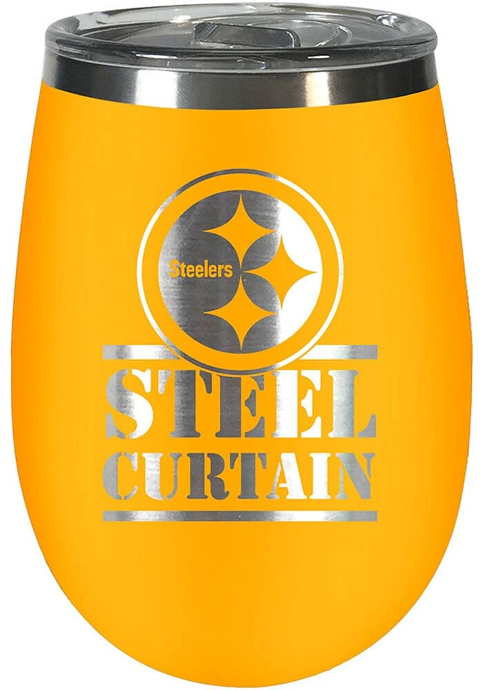 Pittsburgh Steelers 10oz Rally Cry BLUSH Stainless Steel Stemless - Black