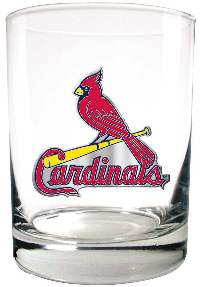 St Louis Cardinals 14oz Emblem Rock Glass - Red