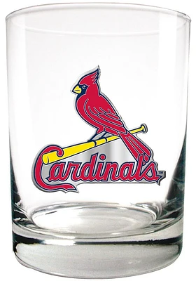 St Louis Cardinals 14oz Emblem Rock Glass - Red