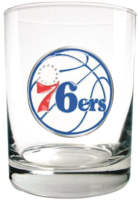 Philadelphia 76ers 14oz Emblem Rock Glass - Red