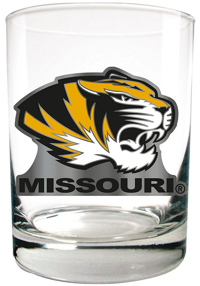 Missouri Tigers 14oz Emblem Rock Glass - Black