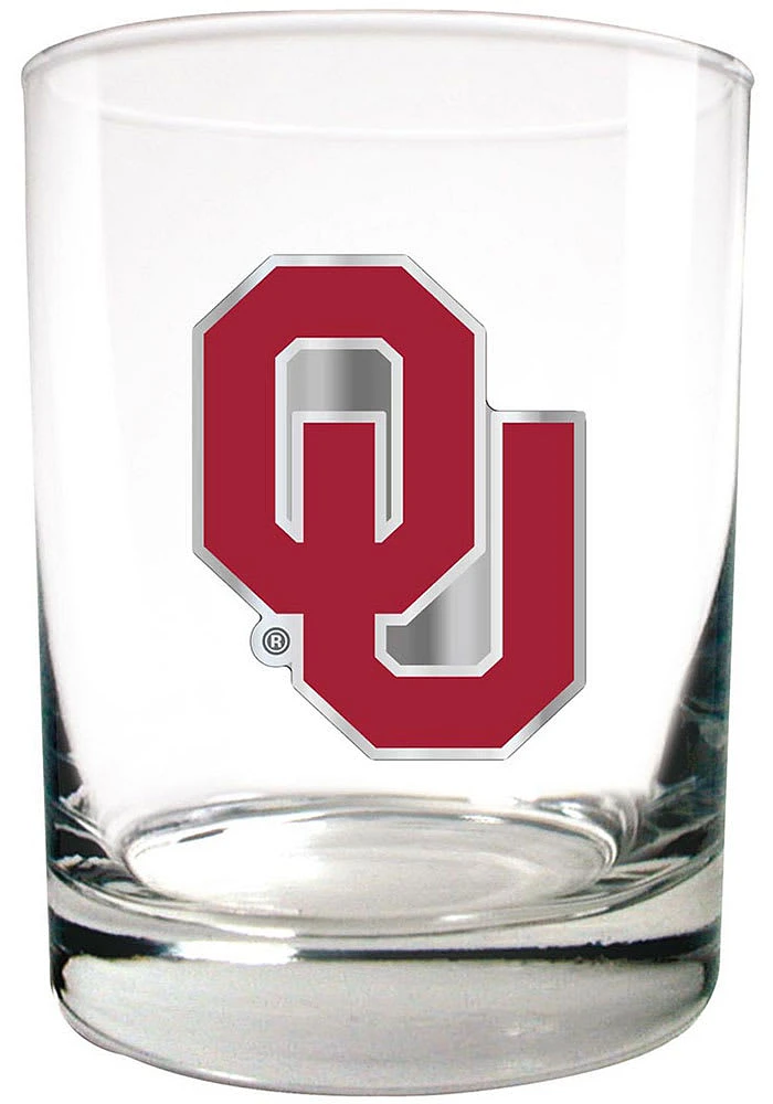 Oklahoma Sooners 14oz Emblem Rock Glass - Red