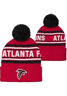 Atlanta Falcons Black Jacquard Cuff Pom Youth Knit Hat