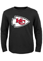 Kansas City Chiefs Youth Black Primary Logo Long Sleeve T-Shirt