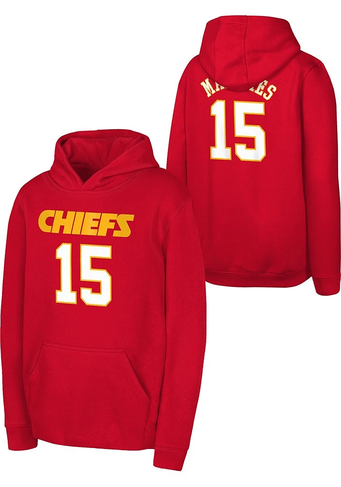 Patrick Mahomes Outer Stuff Kansas City Chiefs Youth Name Number Long Sleeve Player Hoodie