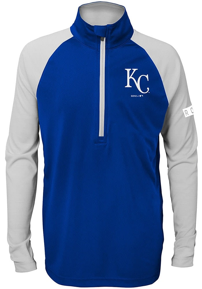 Kansas City Royals Boys Blue Destined Long Sleeve Qtr Zip