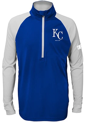 Kansas City Royals Boys Blue Destined Long Sleeve Qtr Zip