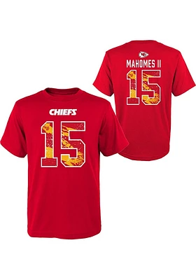 Patrick Mahomes Kansas City Chiefs Youth Red Ripper Name and Number Player Tee