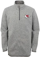 Kansas City Chiefs Youth Grey MVP Long Sleeve Quarter Zip Shirt