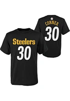 James Conner Pittsburgh Steelers Youth Black Mainliner Name and Number Player Tee