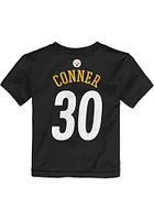 James Conner Pittsburgh Steelers Toddler Black Mainliner Name and Number Short Sleeve Player T Shi..