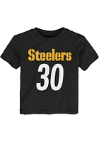 James Conner Pittsburgh Steelers Toddler Black Mainliner Name and Number Short Sleeve Player T Shi..