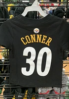 James Conner Pittsburgh Steelers Toddler Black Mainliner Name and Number Short Sleeve Player T Shi..
