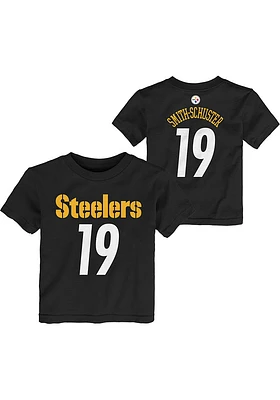 JuJu Smith-Schuster Pittsburgh Steelers Toddler Black Mainliner Name and Number Short Sleeve Playe..