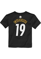JuJu Smith-Schuster Pittsburgh Steelers Toddler Black Mainliner Name and Number Short Sleeve Playe..