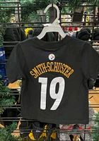 JuJu Smith-Schuster Pittsburgh Steelers Toddler Black Mainliner Name and Number Short Sleeve Playe..