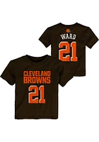 Denzel Ward Cleveland Browns Toddler Brown Mainliner Name and Number Short Sleeve Player T Shirt