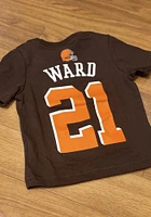 Denzel Ward Cleveland Browns Toddler Brown Mainliner Name and Number Short Sleeve Player T Shirt