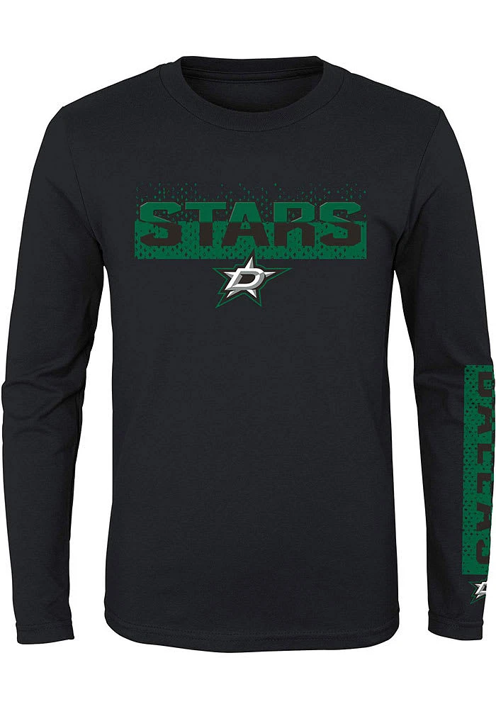 Dallas Stars Youth Black Slap Shot Long Sleeve T-Shirt