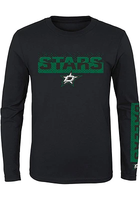 Dallas Stars Youth Black Slap Shot Long Sleeve T-Shirt