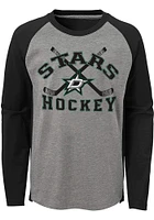 Dallas Stars Boys Grey Intent Long Sleeve Fashion T-Shirt