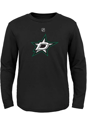 Dallas Stars Boys Black Primary Logo Long Sleeve T-Shirt