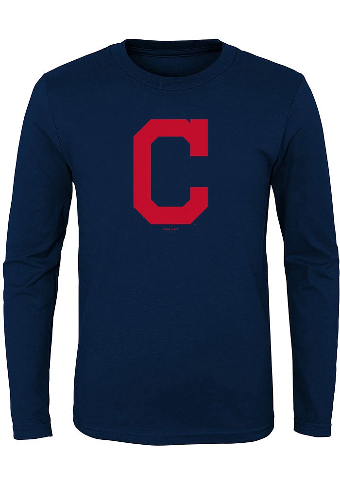 Cleveland Guardians Boys Navy Blue Primary Logo Long Sleeve T-Shirt