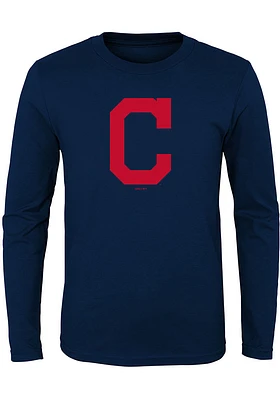 Cleveland Guardians Boys Navy Blue Primary Logo Long Sleeve T-Shirt