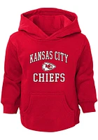 Kansas City Chiefs Toddler Red #1 Design Long Sleeve Hooded Sweatshirt