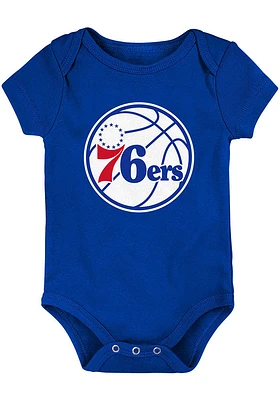 Philadelphia 76ers Baby Blue Iconic Logo Short Sleeve One Piece
