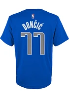Luka Doncic Dallas Mavericks Youth Blue Name and Number Player Tee
