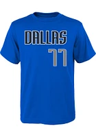 Luka Doncic Dallas Mavericks Youth Blue Name and Number Player Tee