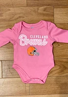 Cleveland Browns Baby Pink Big Game LS Tops One Piece