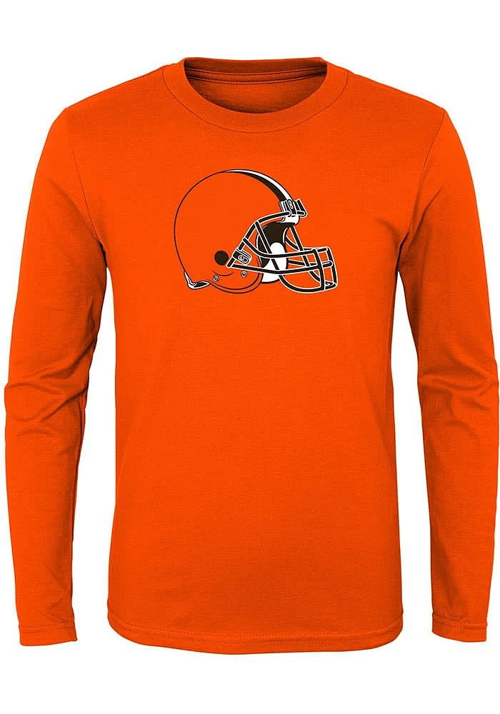 Cleveland Browns Youth Orange Primary Logo Long Sleeve T-Shirt