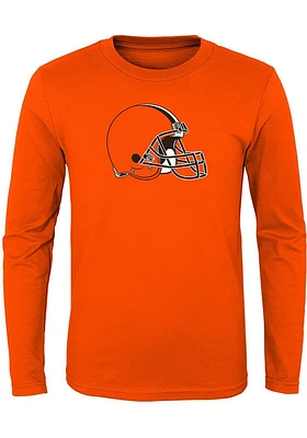 Cleveland Browns Youth Orange Primary Logo Long Sleeve T-Shirt