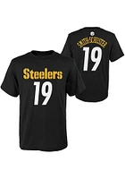 JuJu Smith-Schuster Pittsburgh Steelers Youth Black Mainliner Name and Number Player Tee