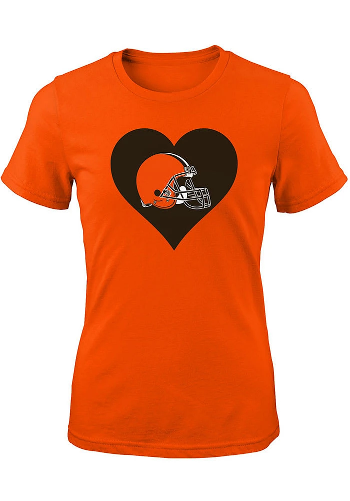 Cleveland Browns Girls Orange Big Game Short Sleeve Tee