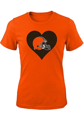 Cleveland Browns Girls Orange Big Game Short Sleeve Tee